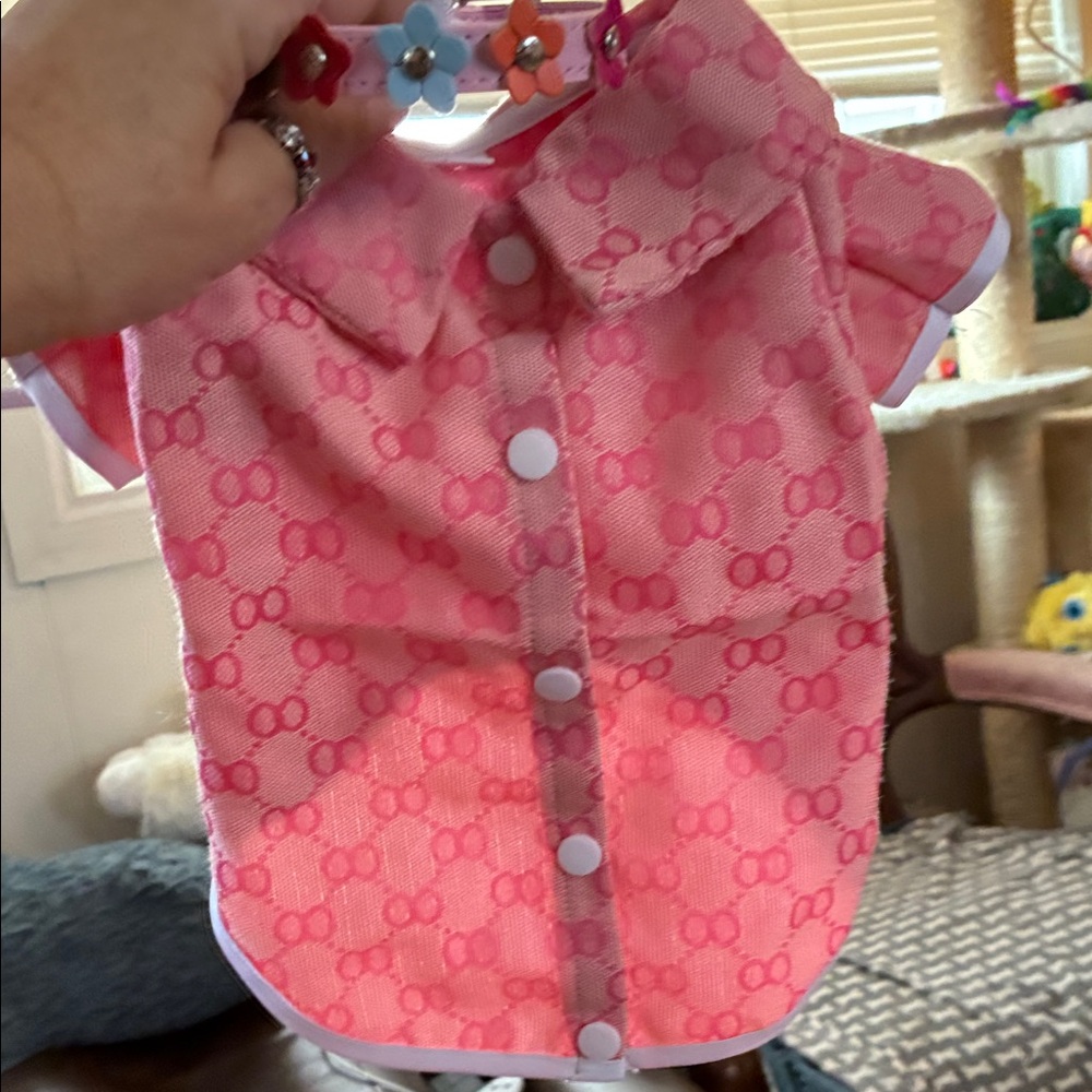 Pink Patterned Pet Shirt